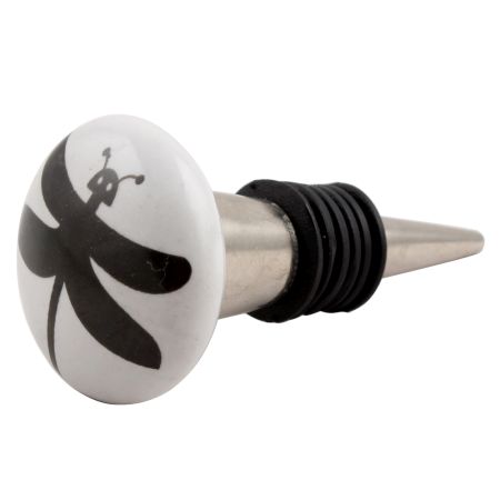 Black Butterfly Flat Ceramic Wine Stopper